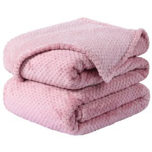 Flannel Fleece Bed Blankets Soft Microfiber Solid Blankets